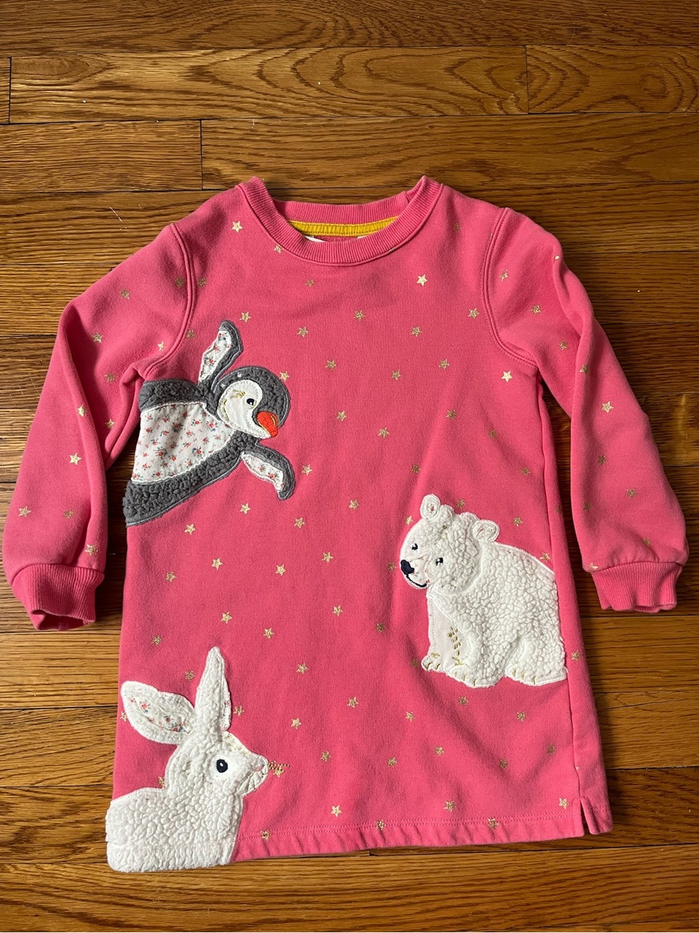 Mini Boden Winter Animals Sweatshirt Dress